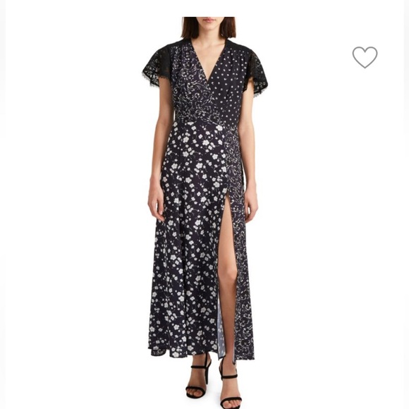 French Connection Alyiah Crepe Vneck wrap around Maxi Dress - Picture 1 of 9